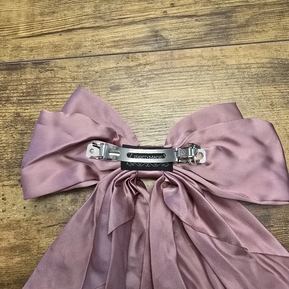 New handmade butterfly shape large blush pink hair bow clip